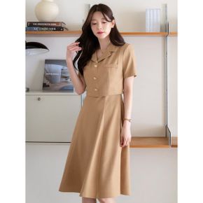 XXL까지  바이엘 카라 자켓 레이어드 플레어 원피스 여름 하객룩 오피스룩 모.._P420067287