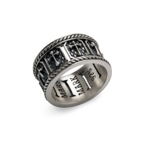 Black Cross Rope Ring