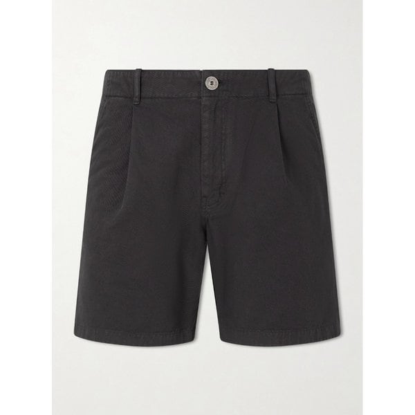 미스터 피 와이드 플리츠 코튼 캔버스 쇼츠 46376663163004574