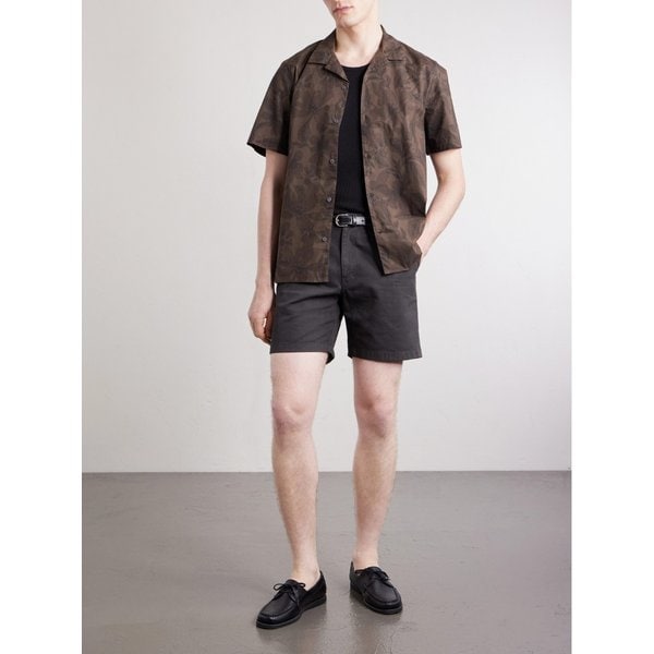 미스터 피 와이드 플리츠 코튼 캔버스 쇼츠 46376663163004574