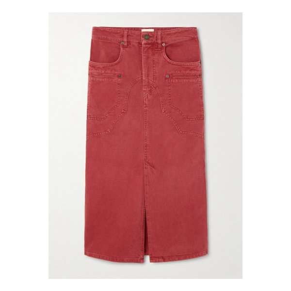 브리트 데님 미디 스커트 레드 1647597350563578