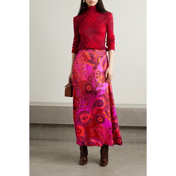 팜리오 넷 서스테인 렌징™ 비스코스 맥시 스커트 멀티컬러 1647597326787826