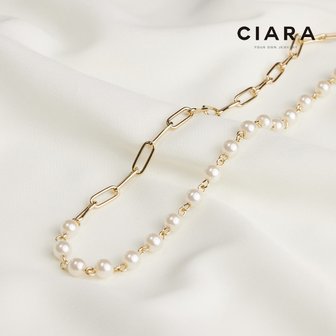  CIARA 16K Trento 하프체인 진주 목걸이(GoldPlated)