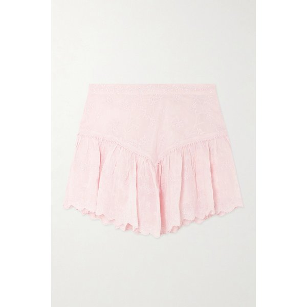 에뜨왈 조엘리아 자수 스캘럽 코튼 실크 블렌드 미니 스커트 46376663162989512