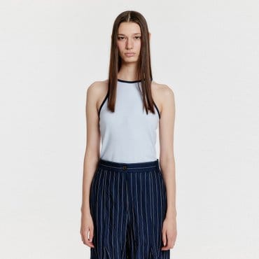 EENK YOUE Contrast Halter Top - Sky Blue