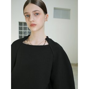 Square neck crop mtm_Black