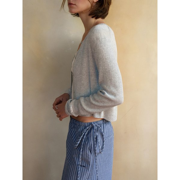 PETAL RIBBED CARDIGAN[GRAY] / 5COLOR