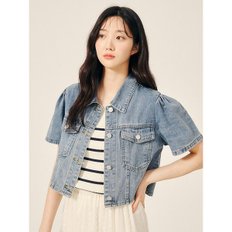 데님 퍼프 슬리브 크롭 재킷 GP5P0JKT41_P363868788