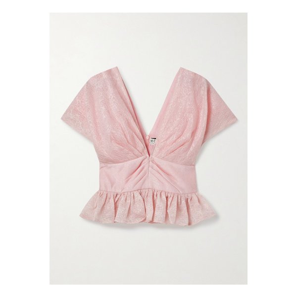 플로렌스 개더 클로케 페플럼 탑 핑크 46376663162873850