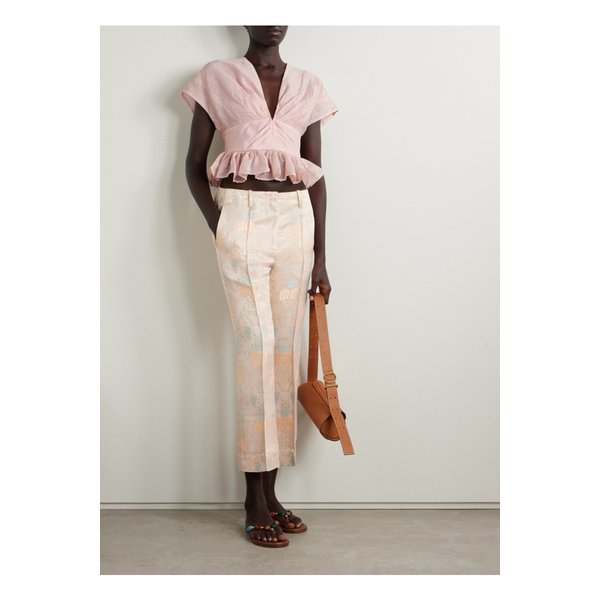 플로렌스 개더 클로케 페플럼 탑 핑크 46376663162873850