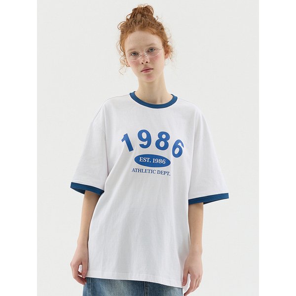 1986 오버핏  링거 반팔 티셔츠 2컬러