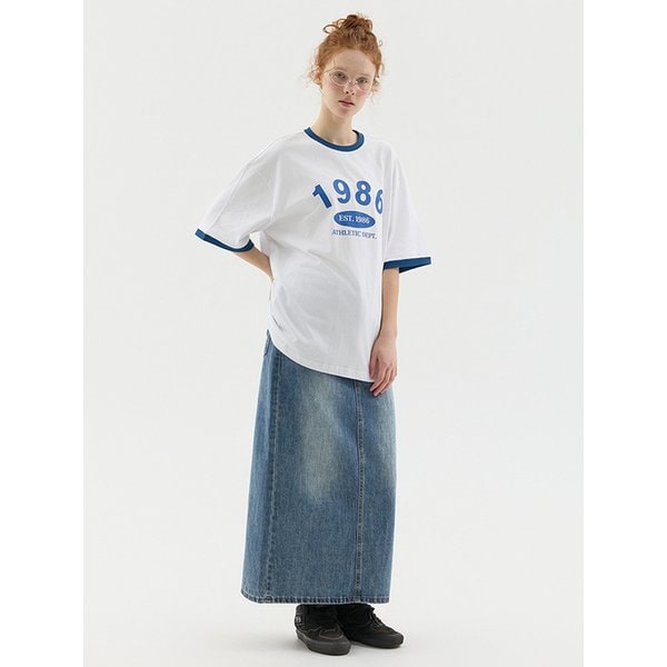 1986 오버핏  링거 반팔 티셔츠 2컬러