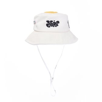 욜프 SMILE STRAP BUCKET HAT WHITE_욜프 스마일 스트랩 버킷햇 화이트