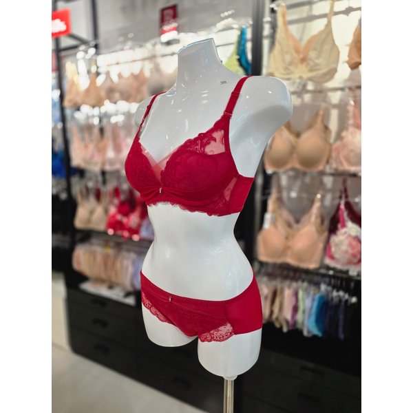 [시흥점] S 비너스 ) 블랙라벨 하이커버리지 몰드 브라, 헴팬티 세트[VBRB642/VPTB642H-RD]