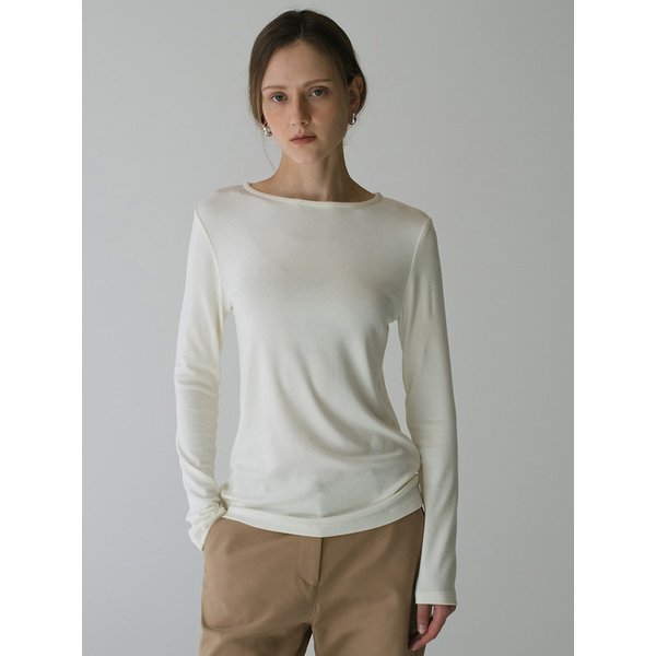 SITP5226 소프트 보트넥 코어 티셔츠_Ivory