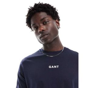 GANT 간트 센트럴 스몰 로고 티셔츠 인 네이비 9087744