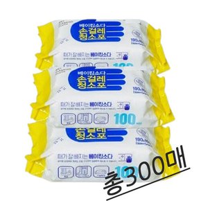 편한300매 베이킹소다 청소포 기름때티슈 얼룩제거 청소포 물티슈 주방세제티슈