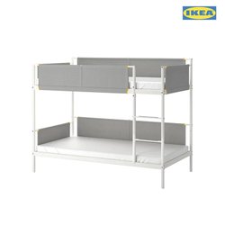 이케아 VITVAL 비트발 2층 침대프레임세트 90x200cm/매트미포함/싱글