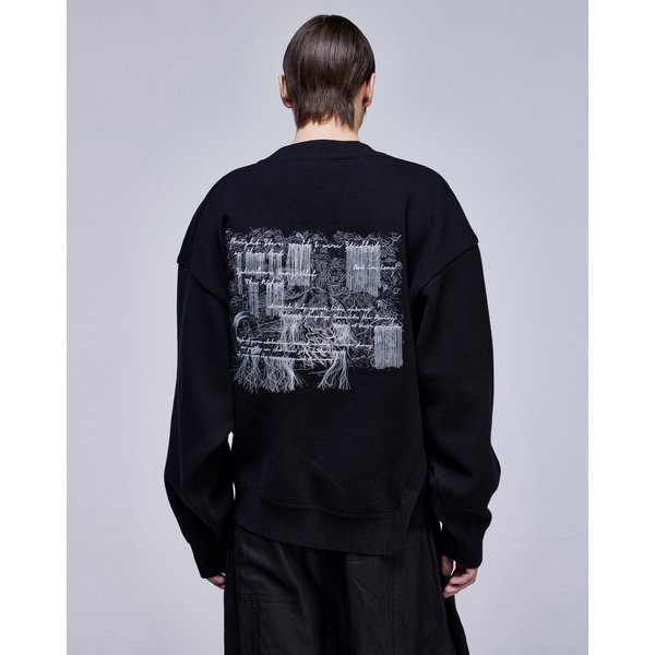 [파주점] 컬렉션 미러드 유스 엠브로이드 가디건 SH2KT702BK