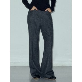 Wool Blend Twill Semi Boot-cut Trousers_CTB537(Charcoal)