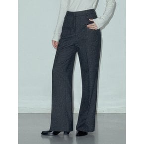 Wool Blend Twill Semi Boot-cut Trousers_CTB537(Charcoal)