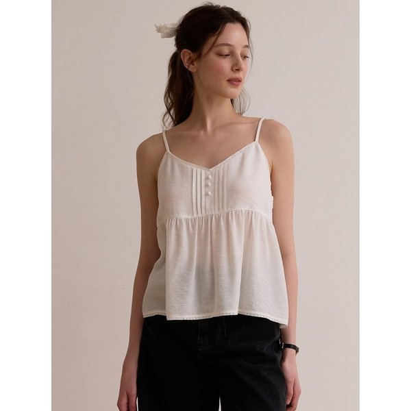 Pin tuck bustier top - White