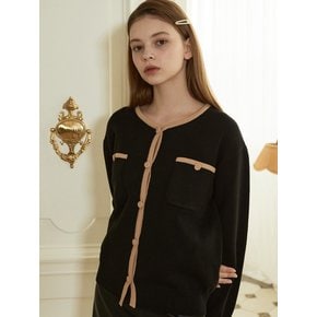 j1053 line pocket cardigan (black)