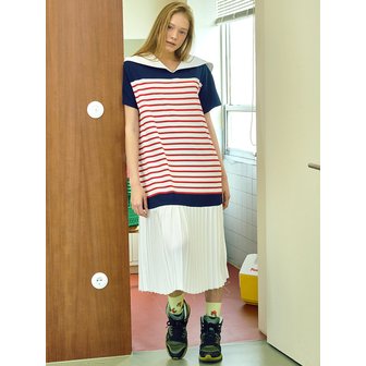 미미카위 MMCW BACK RIB SAILOR DRESS/NAVY