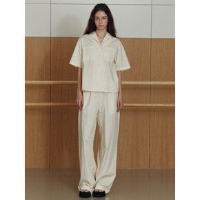two-way open collared jumpsuit (cream)