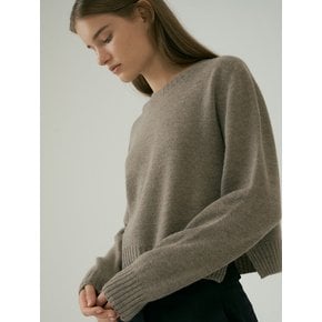 CASHMERE CREWNECK CROP KNIT (4 COLOR)