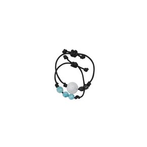 gem string ring set- black blue