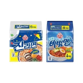 멀티팩 진라면 순한맛 1팩+메밀비빔면 1팩 총9봉