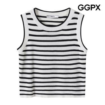 GGPX 스트라이프 민소매 니트 (GP4KP055F)