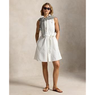 폴로 랄프 로렌 여성 코튼 옥스포드 슬리브리스 셔츠드레스(WMPODRSNFA21094100)