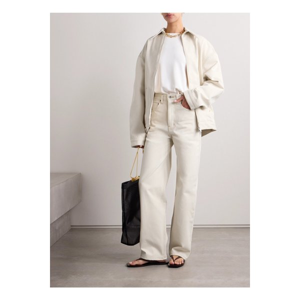 인테리어 타이 하이웨이스트 와이드 진 1647597332538282