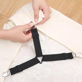 블랙 침대 시트 커버 홀더 4pcs고정 밴드 이불 밀림 방지 집게 매트리스 클립 패 (S17594482)