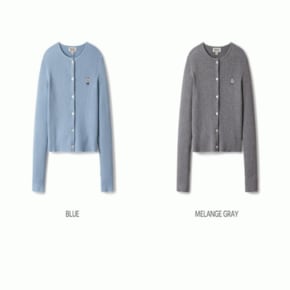 여성용 스티브 골지 라운드넥 가디건 / Steve Ribbed Button Cardigan_A WHCKE3742F