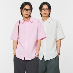 UNISEX 베이직 옥스포드 하프 셔츠 [3COL] / SBD2U03003-MAN