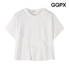 라운드넥 링클 러플 티셔츠 (GP7TS008F)