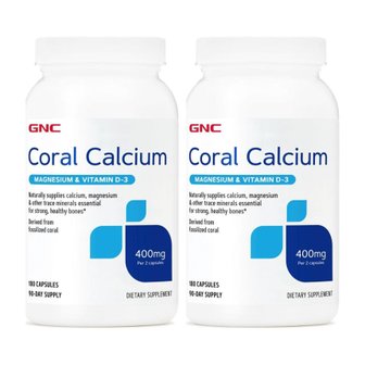 GNC 지엔씨 코랄 칼슘 400mg 180캡슐 X 2통 Coral Calcium