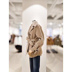 [파주점] [더아이잗컬렉셕]염소 가죽 스웨이드 벨티드 코트 CS4BLT041