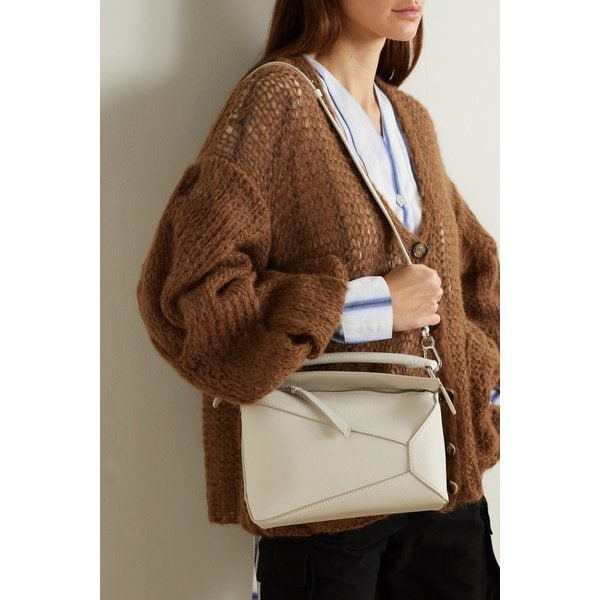 퍼즐 엣지 스몰 텍스처 가죽 숄더 백 화이트 1647597321523031