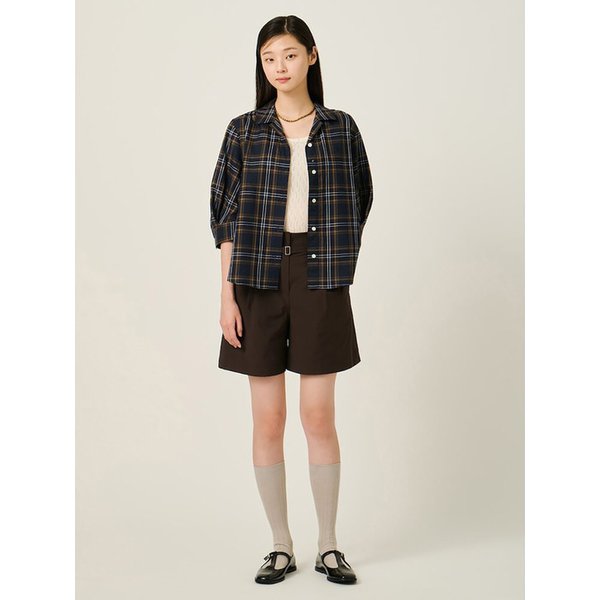 벨티드 큐롯 쇼츠  브라운 (BF5725C13D)