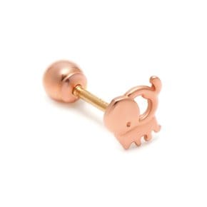 14K/18K 귀걸이 큐트 애니 코끼리 피어싱 귀걸이 (한쪽) PNE23640
