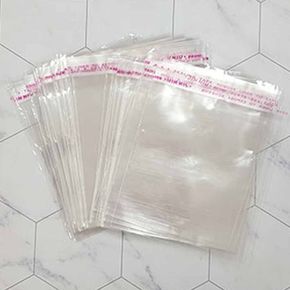 고품질 클리어 봉투 접착식 12x12cm 100매입 비닐 포장지