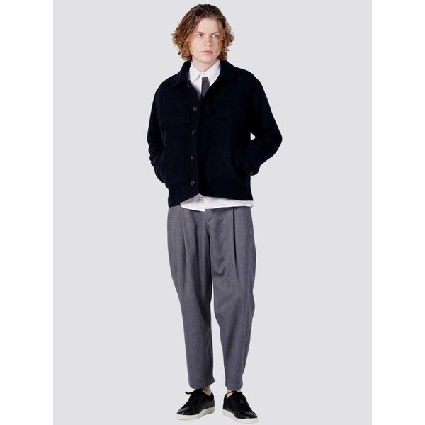 남자 울이브직 빅후다 크롭자켓 CXS25WWJKA01 NAV