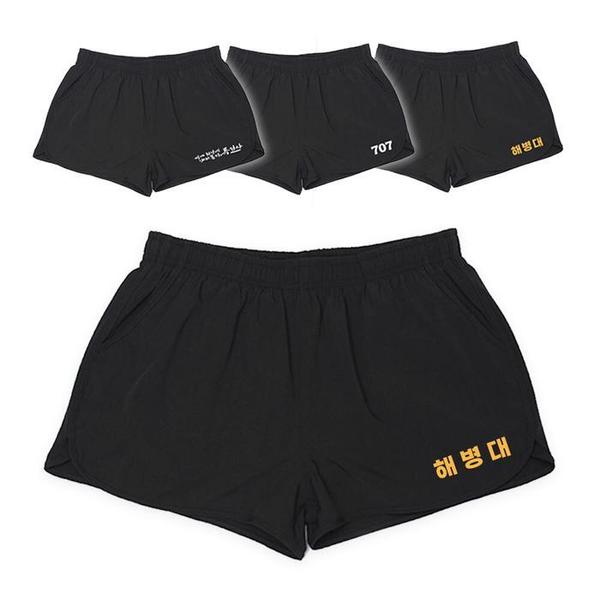 확대된 대표 무지 고급형 블랙 반바지 해병대(1)