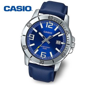 [정품] CASIO 카시오 흑새치 MTP-VD01L-2B 남성 야광 가죽시계