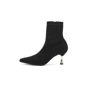 Golden Heel Socks Boots_Black Suede