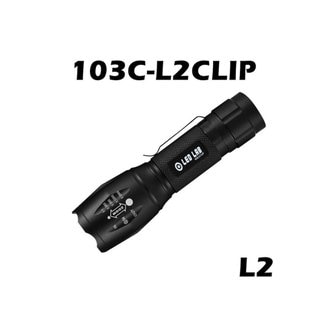 LEDLAB 103C-L2 랜턴  LED XM-L2 CLIP형 줌 서치 라이트  AAA건전지 18650충전지 호환 작업랜턴 라이딩 하이킹 손전등 등산 낚시 후레쉬 캠핑랜턴